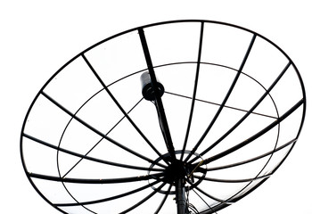 Satellite dish black isolated