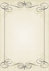Vintage wedding frame vector background card