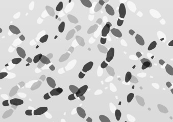 Fototapeta premium Man and woman colorful shoe footprints illustration collection