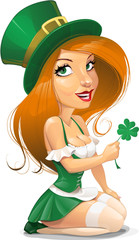 St. Patrick's Girl vector illustration