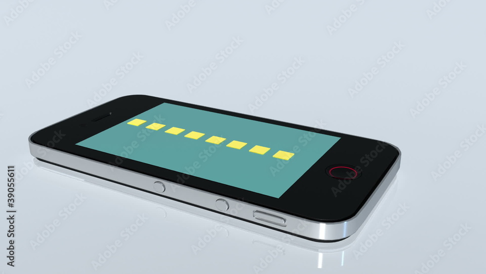Poster animated graph coming out of smart phone screen
