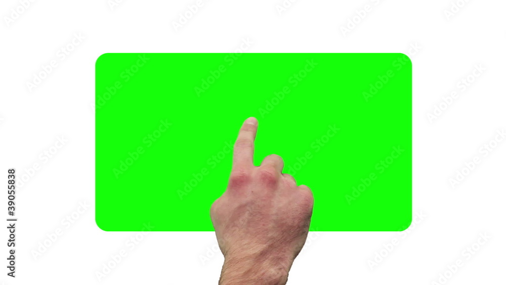 Poster Hand activating and scrolling vertically through copy spaces