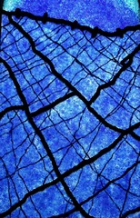 Foto op Plexiglas Glas in lood abstract blauw glas in lood raam.