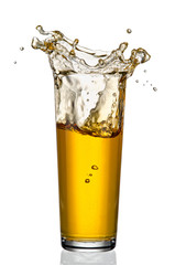 Apple juice splash isolated on white