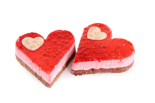 isolated heart shaped pastry