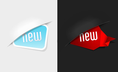 Set of new labels on light and dark background.