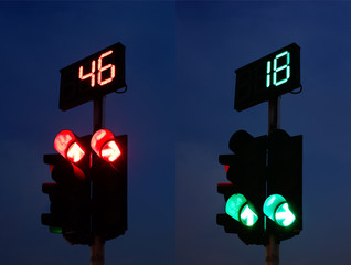 Traffic Light at Night