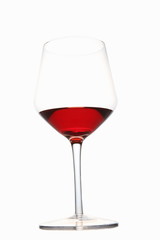 Red wine glass isolated on white background