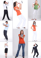 people using a megaphone