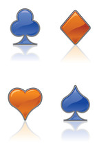 Blue and Orange Web 2.0 Card Suit Icon Set