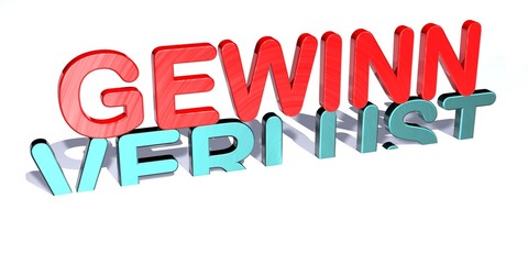 3D Gegensätze - GEWINN - VERLUST