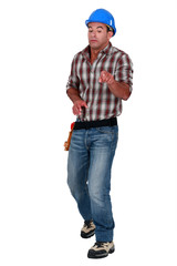 A scared construction worker.