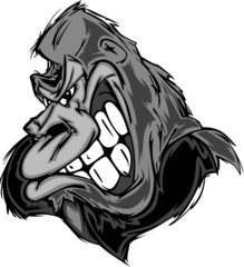 Naklejka premium Gorilla or Ape Mascot Cartoon