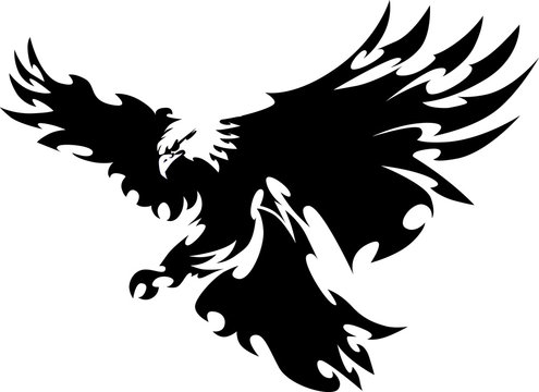Eagle Mascot Flying Wings  Design