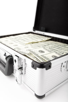 Suitcases with dollars