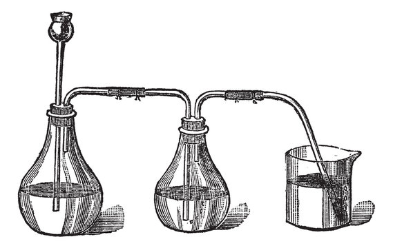 Sulfhydryl acid apparels, vintage engraving.