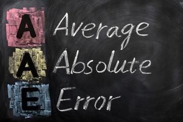 Fototapeta premium Acronym of AAE for Average Absolute Error