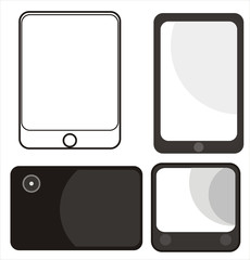 Mobile phone icons set. Vector