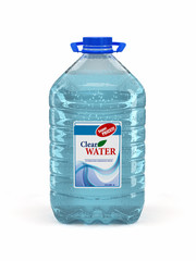 Bottle of water on white background