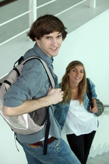 Obraz premium Students on the stairs