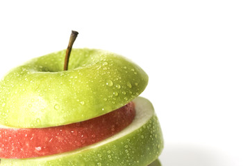 Grüner zerschnittener Apfel