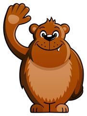 Cartoon Bear Waving Hand