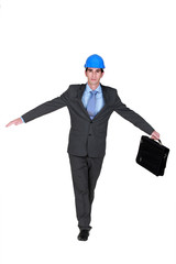 Architect holding briefcase
