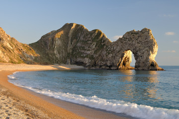 Late evening light at Durdle Door Lulworth Dorset England.