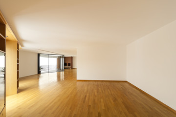 beautiful apartment, interior, empty room with windows