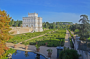 panorama di villa pamphili  a roma - obrazy, fototapety, plakaty