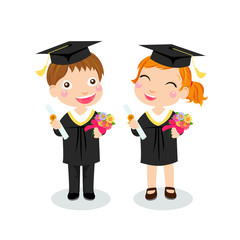 boy and girl graduate