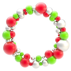 Abstract circular frame made of spheres isolated