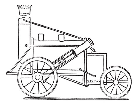 The Rocket, vintage engraving