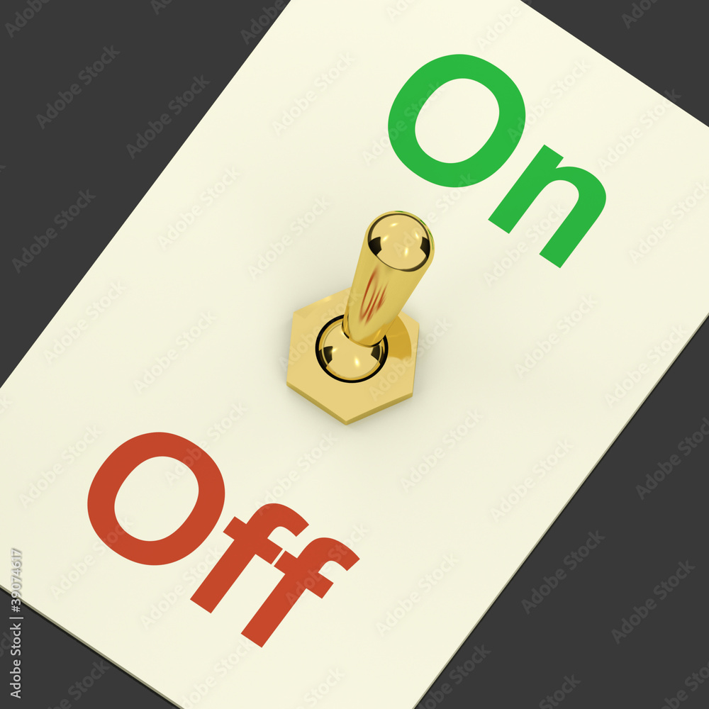 Poster Switch In On Position Showing Power Working Or Positive Situatio