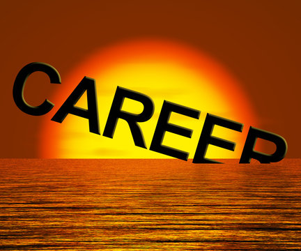 Career Word Sinking Showing Failing Or Lost Job Prospects