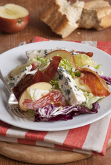 Roquefort and apple salad with crispy Prosciutto