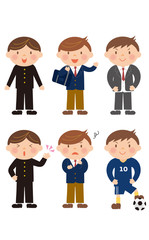 学生のイラスト/男子