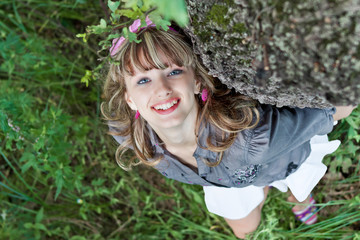 Portrait smiling teenage girl