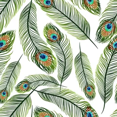Printed roller blinds Peacock Seamless texture with peacock feathers
