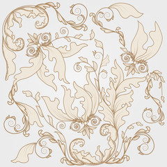 sfondo in damasco completamente decorato