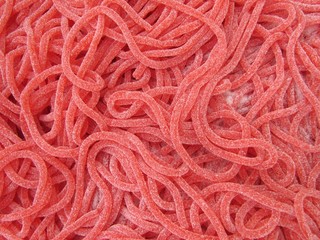 Strawberry candy spaghetti
