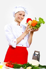 Portrait of a young cook in uniform