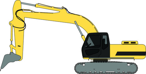 excavator vector outline silhouette