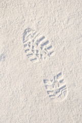 Footprint in snow