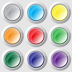 Varicolored buttons. Vector.