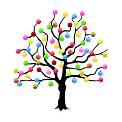 Multicolor fruit tree