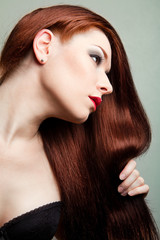 Woman with Long Red Hair