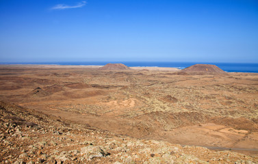 Northern Fuerteventura, view from  Bayuyo volcano towards malpai