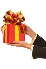 gift with yellow bow