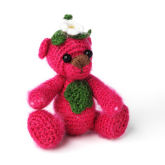 Teddy bear in classic vintage style isolated on white background